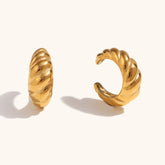 Croissant Mini Ear Clip Gold-plated Personality Stylish Retro Minimalism Ins Style Ear Rings